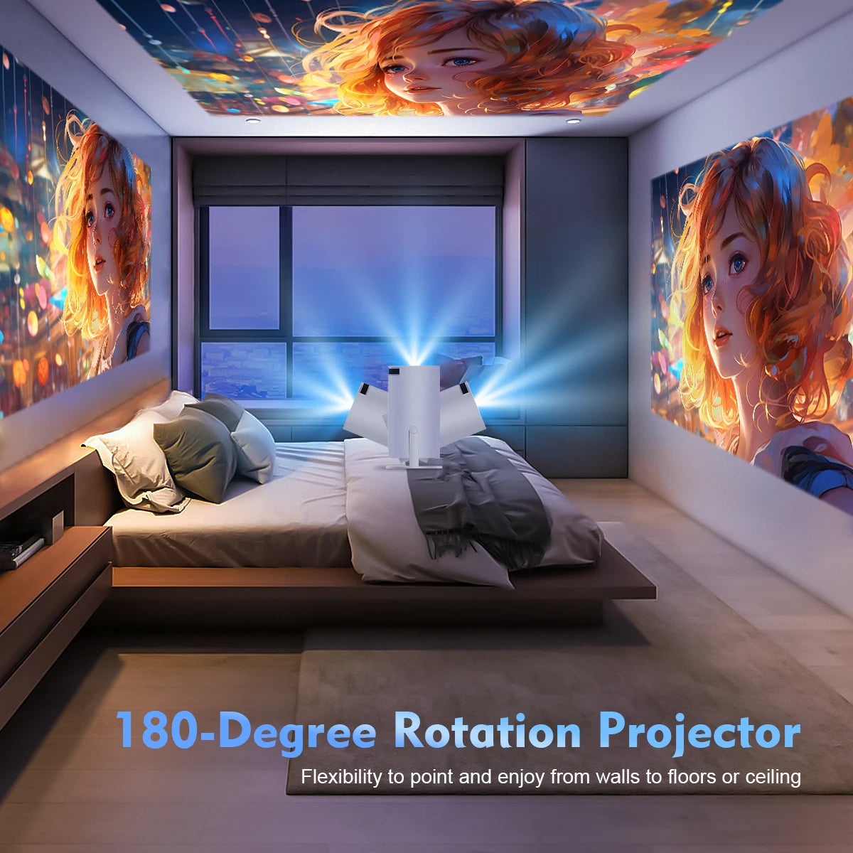 Magcubic HY300 PRO 4K Projektor mit Android 11 – Dual WiFi6, 260 ANSI Lumen, Allwinner H713, Bluetooth 5.0, 1080P Full HD, 1280x720P Heimkino & Outdoor Projektor