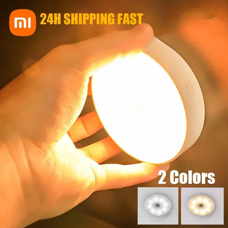 Xiaomi Nachtlicht mit Bewegungssensor, wiederaufladbar per USB, magnetische LED-Lampe für Schlafzimmer, Küche, Schrank oder Tisch