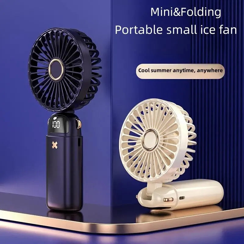 Mini-Handventilator für unterwegs – Tragbarer, Geräuscharmer Tischventilator für Büro, Studentenzimmer und Outdoor-Nutzung, Wiederaufladbarer und Kompakter Handheld-Fan