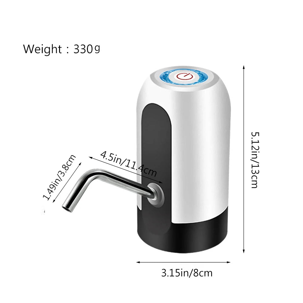 USB-Aufladbare Tragbare Wasserpumpe – Elektrischer Dispenser für 5-Gallonen-Flaschen mit Verlängerungsschlauch, Ideal für Fass-Wasser und Vielseitige Anwendung zu Hause oder im Büro
