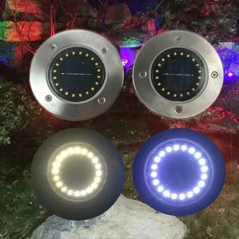 8/20 LEDs Solar Bodenleuchten - Solarbetriebene Gartendekoration, Untergrund- und Deckleuchten, Solar-Spotlights, LED-Lampen zur Bodenbeleuchtung