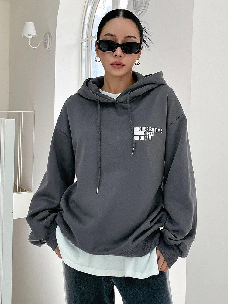 Bequemer oversize Hoodie für Damen – Trendiges Sweatshirt Traumbrief-Druck