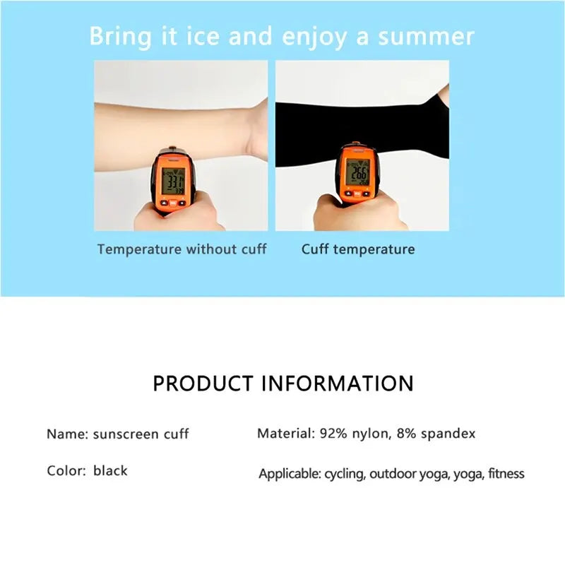 1 Paar Fingerlose Kühlende Armschoner – Hoch elastische, atmungsaktive Ice-Silk-Ärmel für Outdoor-Aktivitäten, Angeln und Radfahren