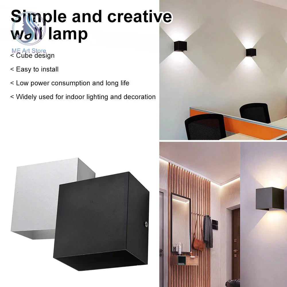Elegante 6W/12W LED Wandleuchte aus Aluminium für den Innenbereich – Warmweiß/Kaltweiß Licht – Ideal für Flur, Schlafzimmer, Balkon – Dekorative Lampe für Nachttisch, Wohnzimmer und mehr