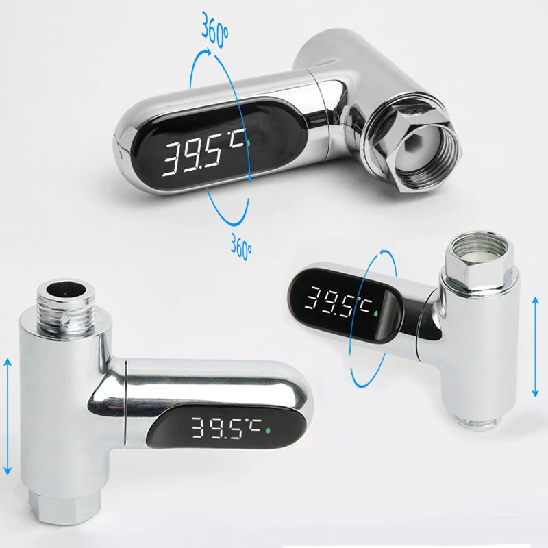 Duschthermometer mit LED-Display - 360° drehbar, 8-85℃, für Badezimmer und Babybad, Wassertemperatur-Monitor
