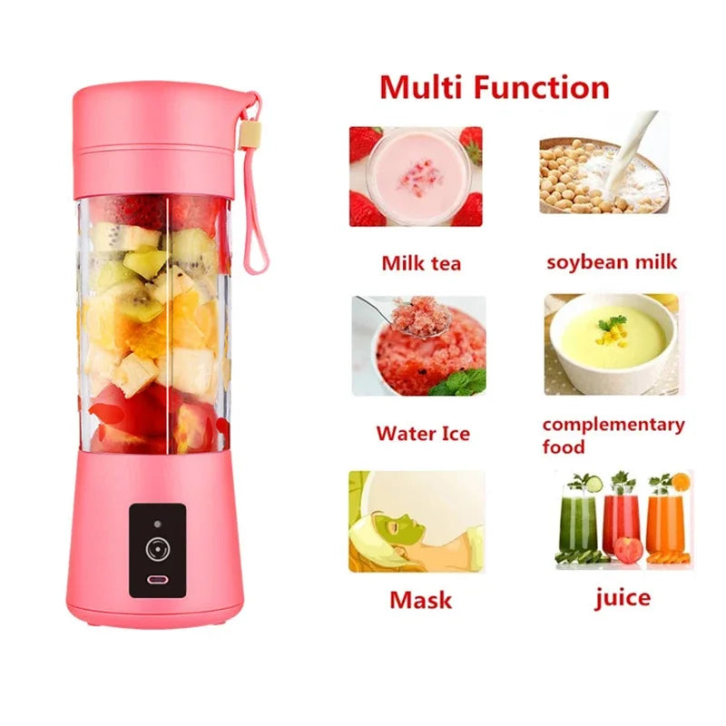 Mini-Fruchtsaftmixer: Tragbarer USB-Mixer mit 6 Klingen, für Gemüse- und Fruchtsäfte, Smoothies, 1800mAh