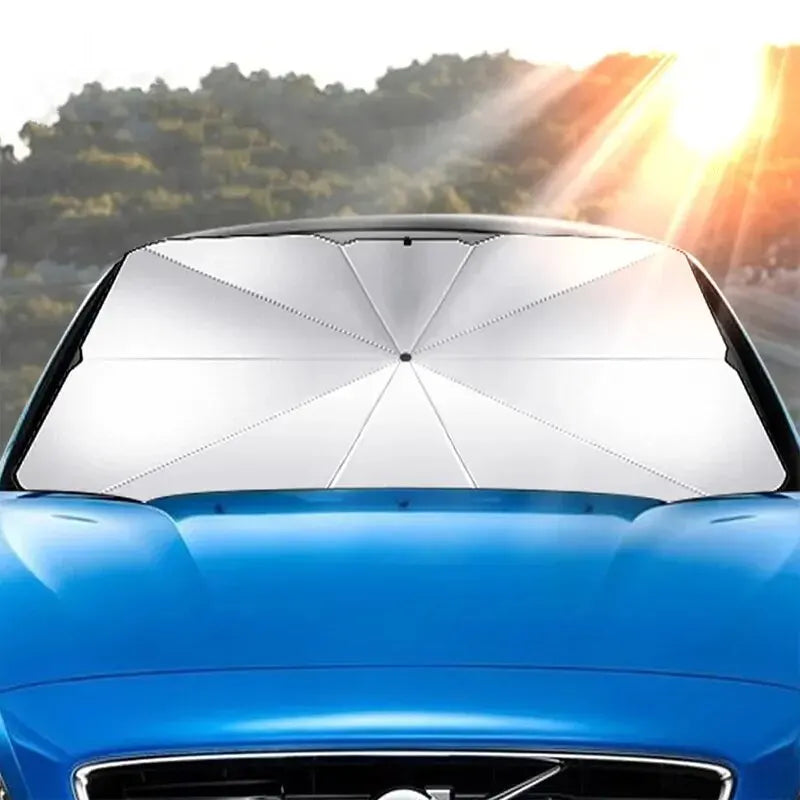 Faltbarer Auto-Sonnenschirm – Frontscheiben-Sonnenschutz, Windschutz, und Parasol für Sommer – Effektive Sonnenschutz-Abdeckung für Autofenster