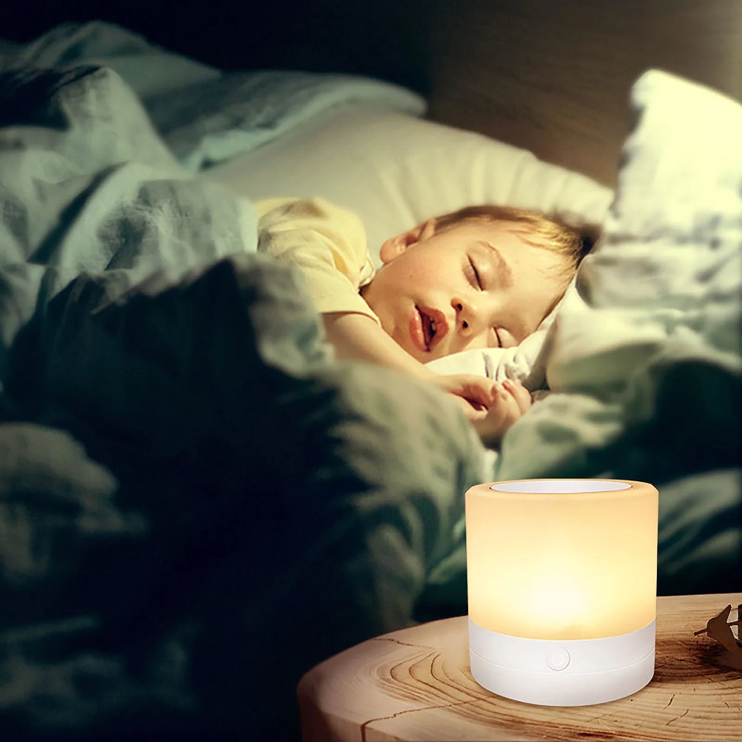 Tischlampe – Touch-Dimmbares Nachtlicht, tragbares USB-wiederaufladbares, farbwechselndes LED-Licht für Nachttisch, Schlafzimmer und Wohnzimmer