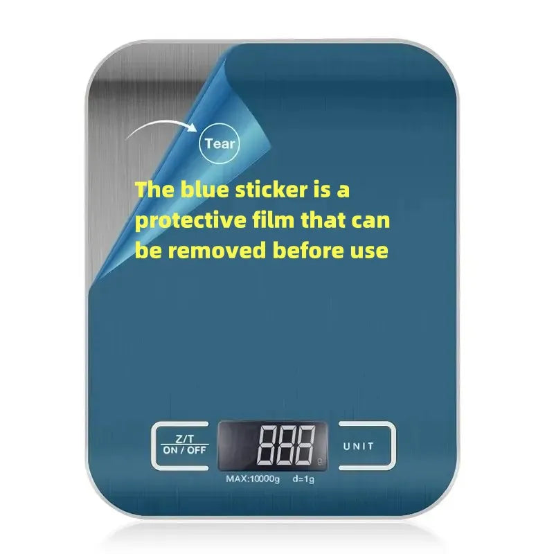 Digitale Küchenwaage aus Edelstahl: 5 kg/10 kg Kapazität, USB-Ladefunktion, präzise Messungen, tragbar, multifunktionales LCD-Display