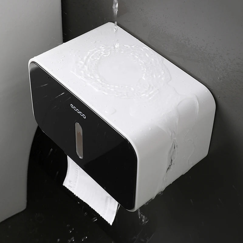 Wandmontierte Papiertuchbox - Toilettenpapierhalter Wasserdichter Tissuebox- und Rollenhalter für Badezimmer, Automatischer und moderner Toilettenpapierspender