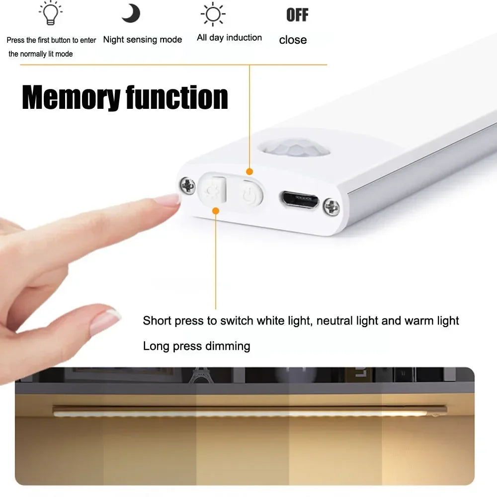 Xiaomi Motion Sensor Nachtlicht - Kabellose LED-Wandlampe mit USB-Aufladung und 3 Farben Dimmbar, Ideal zur Dekoration von Schlafzimmer und Schran