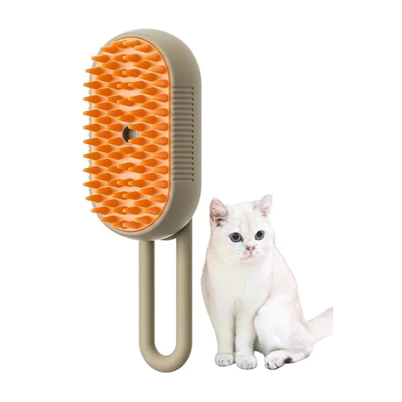 3-in-1 Elektrische Dampf Haustierhaarbürste für Hunde und Katzen – Multifunktionale Reinigungsbürste mit Dampfspray, Massagefunktion und Haarentfernung für ein glückliches Haustier