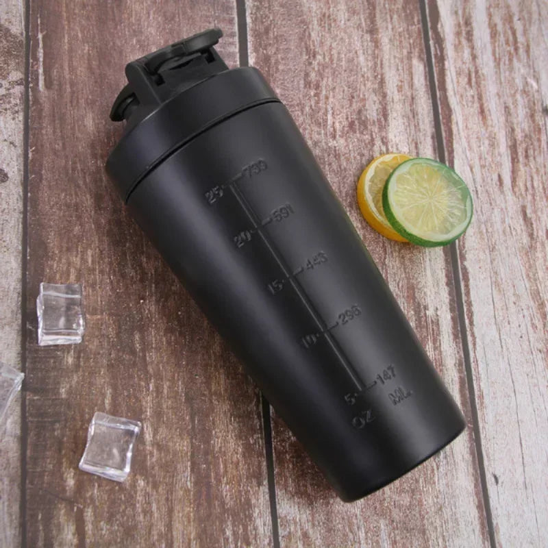 Edelstahl Fitness Shaker Tasse – Tragbarer Sport- und Nährstoff-Shaker für Proteinmischungen, Auslaufsichere Wasserflasche für das Fitnessstudio und unterwegs