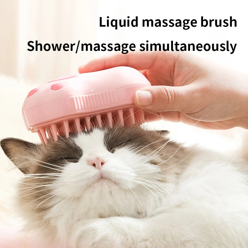 3-in-1 Pet Brush – Dampf-Kamm, Elektrischer Sprühkamm, Massage- und Haarentfernungskamm für die Haustierpflege von Katzen und Hunden