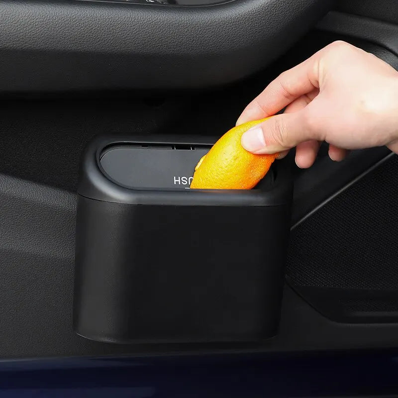 Kompakter Auto-Mülleimer – Tragbare Mini-Garbage-Box mit Deckel für Fahrzeuge, Faltbare Müllaufbewahrung, Multifunktionale Organisation für Autos, Praktische Abfallbox