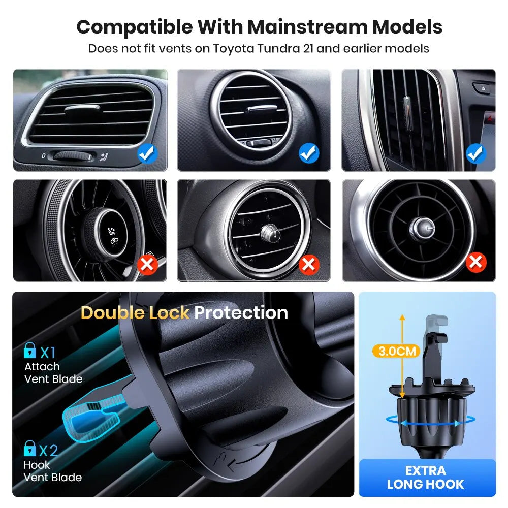 Universelle Auto-Handyhalterung – 2023 mit Stabilem Hakenclip, Perfekt für iPhone & Samsung