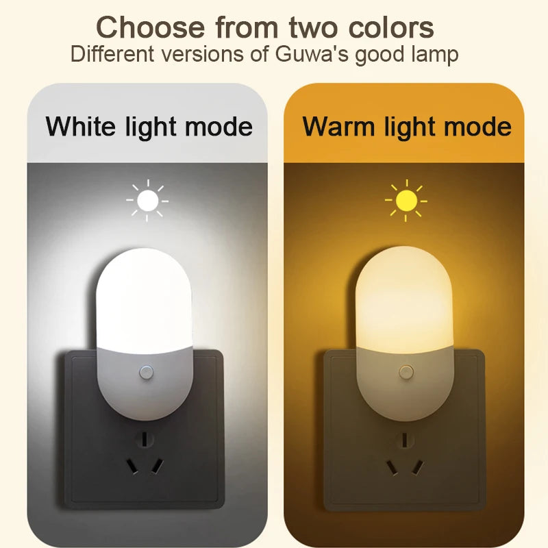 Steckdosen Nachtlicht mit EU Stecker – Mini Nachttischlampe, Augenschonend & Energiesparend, Ideal für Schlafzimmer & Wohnzimme