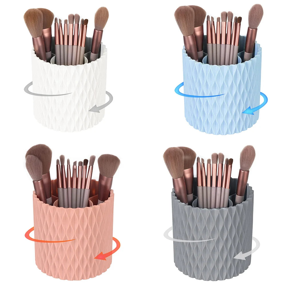 Multifunktionaler Make-up Organizer mit Rotationsfunktion - Großzügiger Platz für Pinsel, Augenbrauenstifte und Kosmetik auf dem Schreibtisch