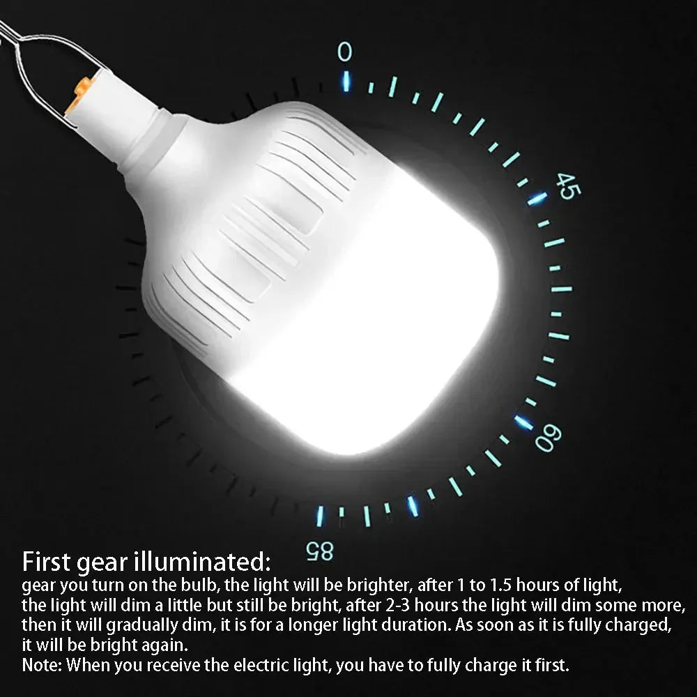 200W Hochleistungs-LED Campinglicht – Wiederaufladbare Tragbare Laterne mit Haken, Ideal für Outdoor-Notfälle, BBQ und Zeltbeleuchtung