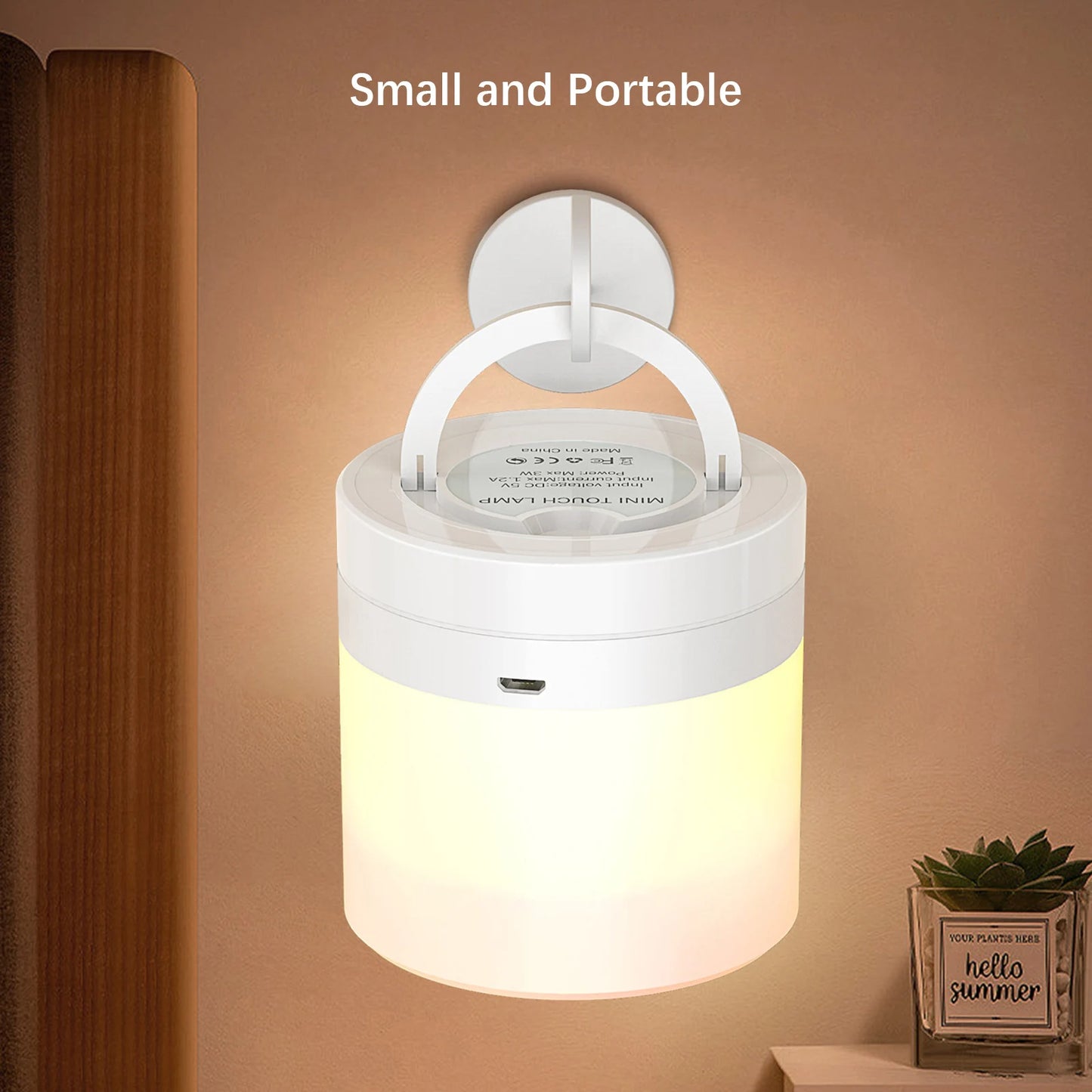 Tischlampe – Touch-Dimmbares Nachtlicht, tragbares USB-wiederaufladbares, farbwechselndes LED-Licht für Nachttisch, Schlafzimmer und Wohnzimmer