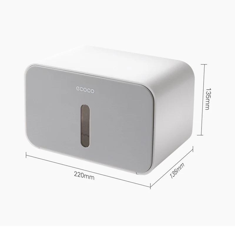 Wandmontierte Papiertuchbox - Toilettenpapierhalter Wasserdichter Tissuebox- und Rollenhalter für Badezimmer, Automatischer und moderner Toilettenpapierspender