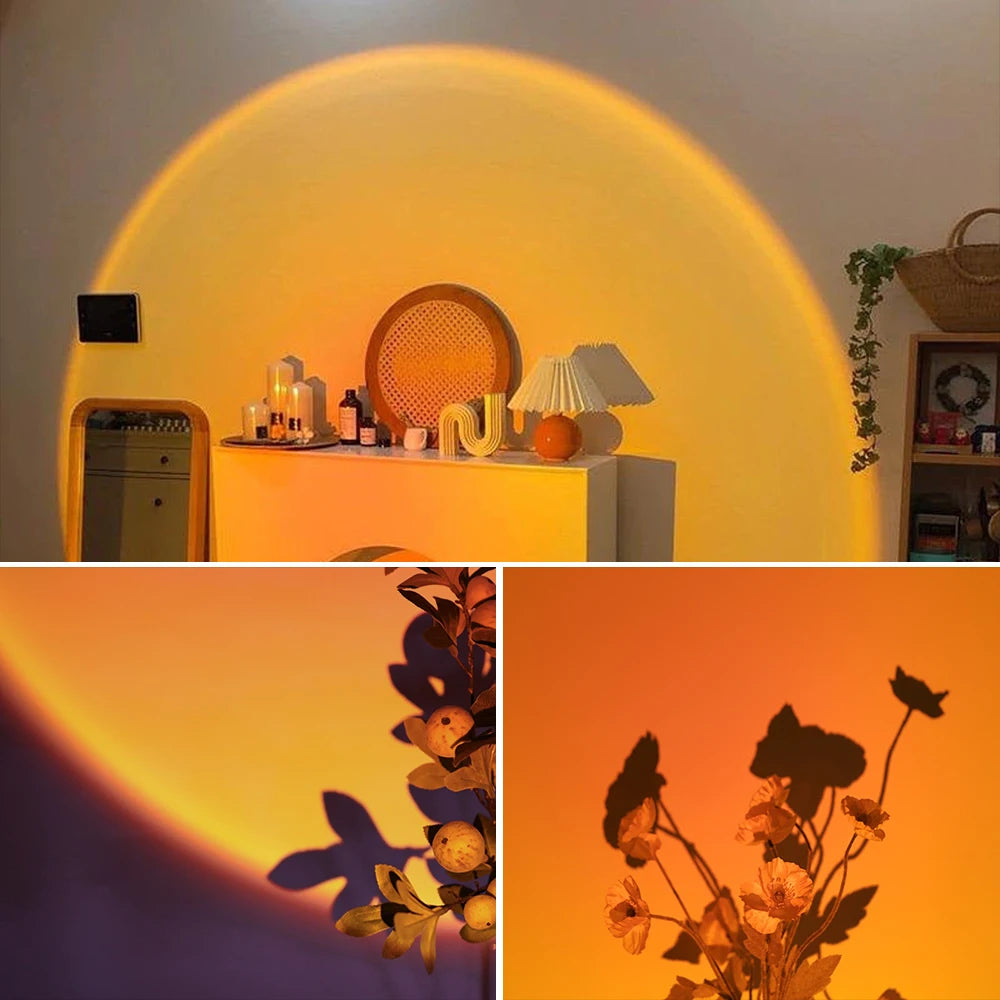LED Neon Sunset Lampe mit USB - Nachtlicht-Projektor für stimmungsvolle Heimdekoration, Schlafzimmer und Wohnzimmer