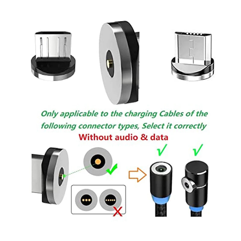 USLION 5 Stücke 360° Rotierende Magnetspitzen – Austauschbare Adapter für Handys, einfach zu bedienen, langlebig