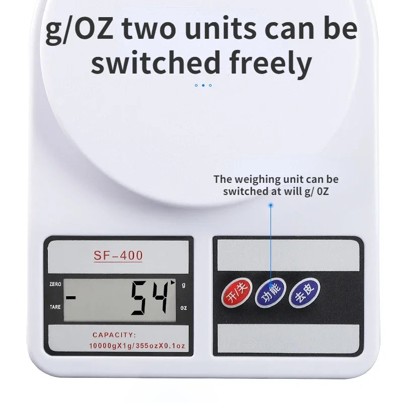 Digitale Küchenwaage SF400: Hochgenau, elektronisch, 10 kg Kapazität, ideal für Backen und Kochen