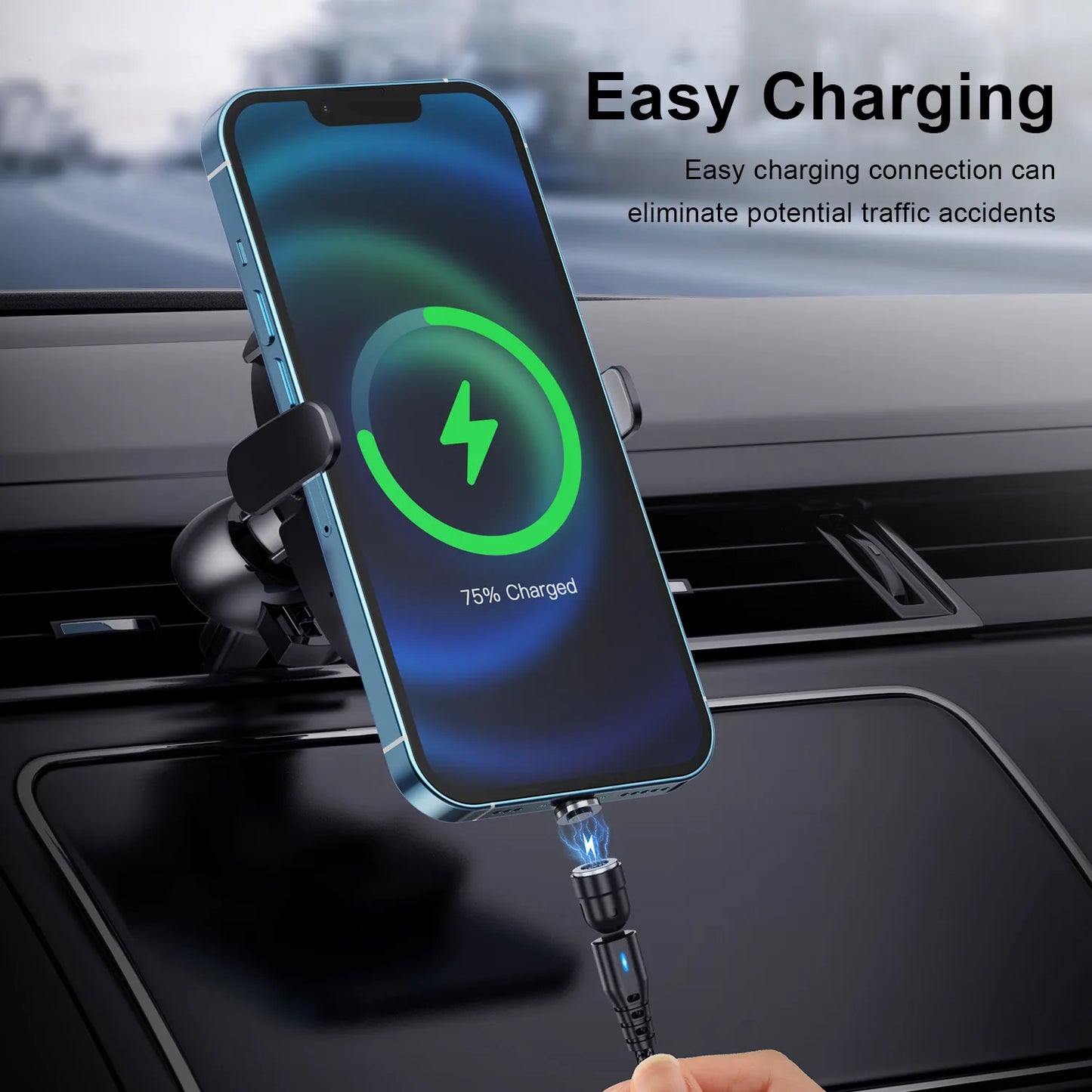 USLION 540° Drehbarer 5A Magnet-Kabel – Schnelllade- und Datenkabel für iPhone 15/14 Pro Max, Xiaomi 13, POCO, Redmi
