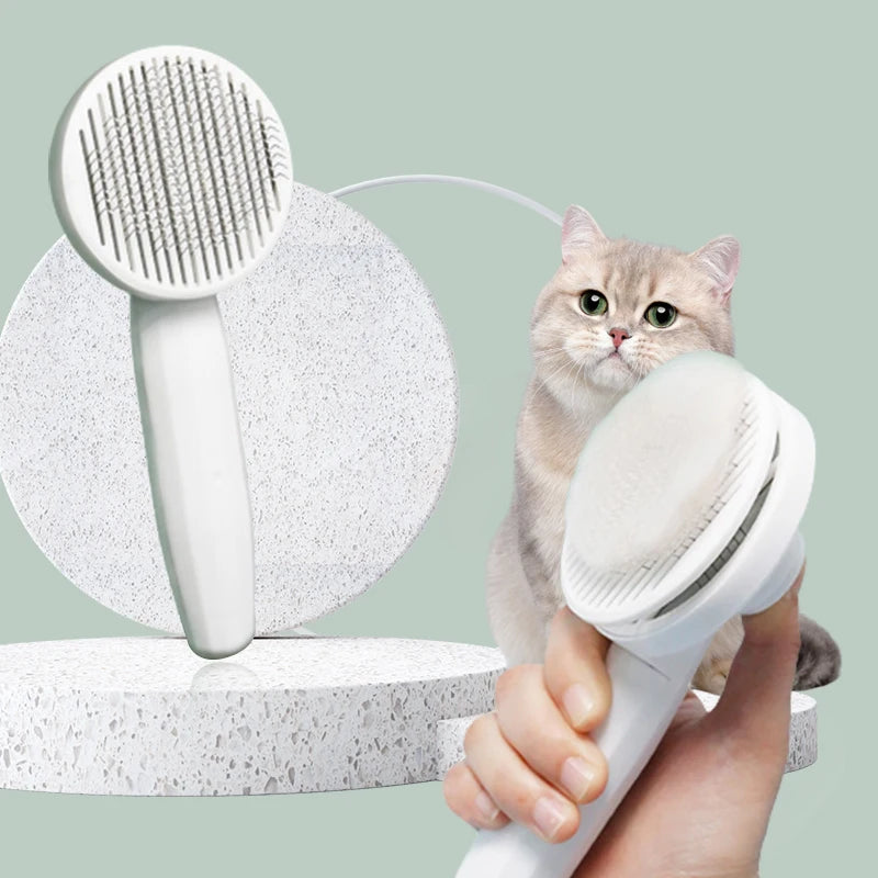 Magischer Katzen- und Hundekamm zur Haarentfernung – Ein-Klick-Reinigungskamm für Haustiere, universell einsetzbar, Floating-Haarentfernungskamm für Katzen und Hunde, Pflege- und Reinigungszubehör