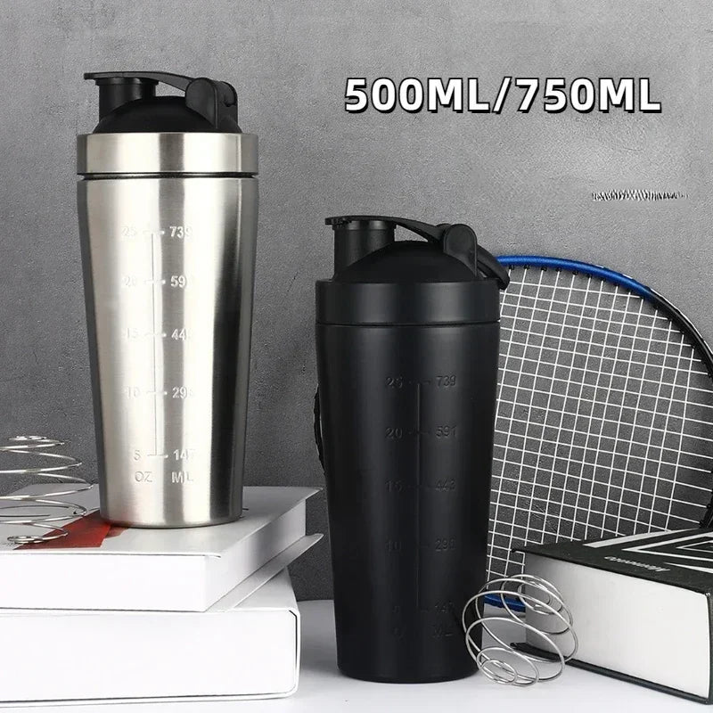 Edelstahl Fitness Shaker Tasse – Tragbarer Sport- und Nährstoff-Shaker für Proteinmischungen, Auslaufsichere Wasserflasche für das Fitnessstudio und unterwegs