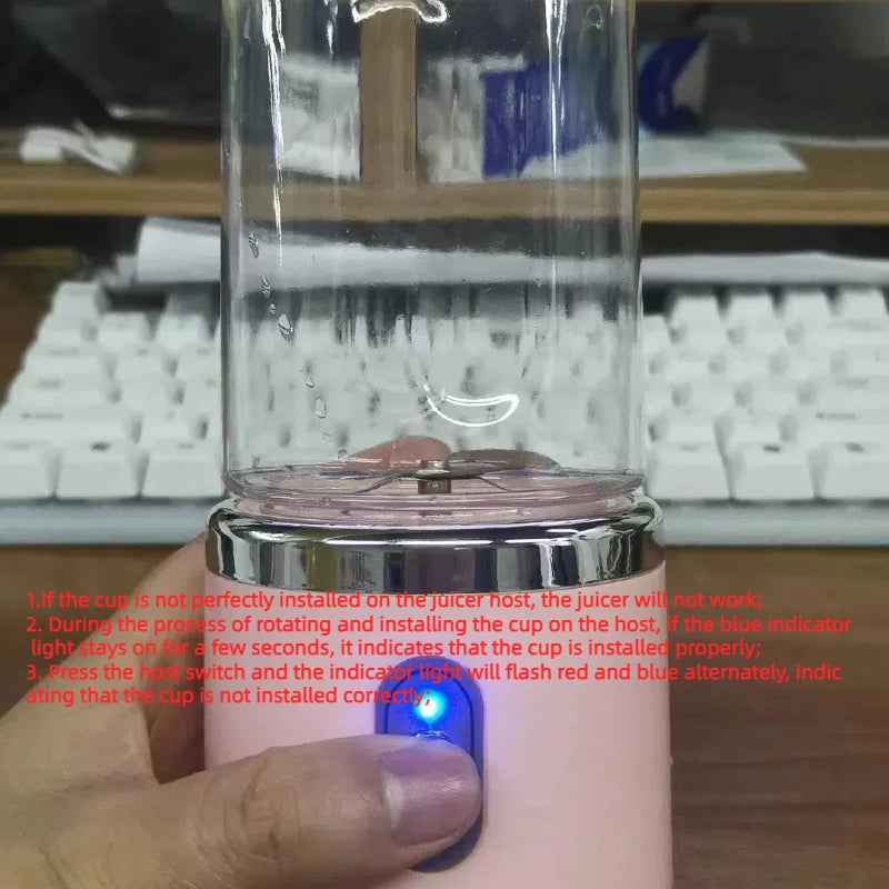 2-in-1 USB-Fruchtmixer und Doppeltassen-Entsafter – Tragbarer Elektrischer Mixer für Obst, Milchshakes und Säfte