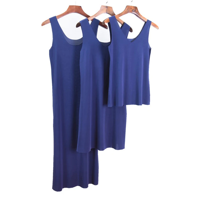 Plus Size Unterkleid für Damen – Dünnes, Nahtloses Ice-Silk Sommerkleid für zusätzliche Bequemlichkeit, Ärmellos, in Größen bis 5XL – Ideal als Petticoat oder Unterkleid