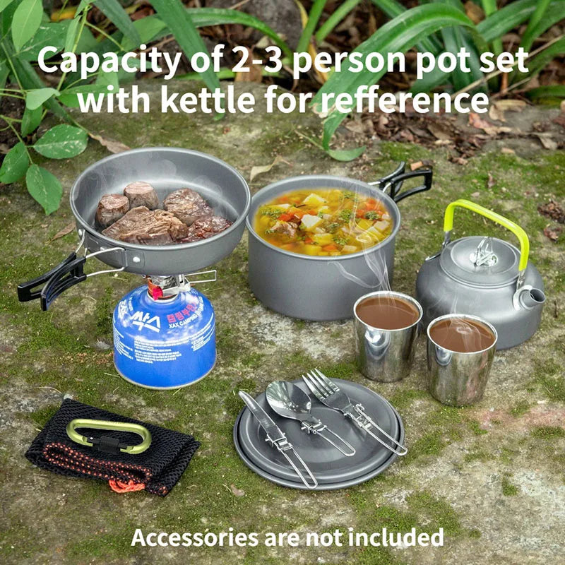 Leichtes Camping-Kochgeschirr-Set für 1-5 Personen