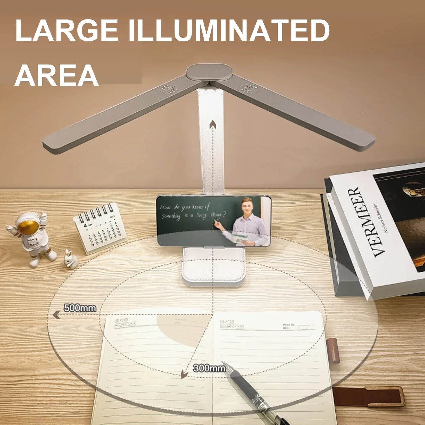 Augenfreundliche LED Tischlampe mit Touch-Steuerung – 3-stufig dimmbare Nachtlichtfunktion, Faltbar und USB-Akku für Schlafzimmer und Büro