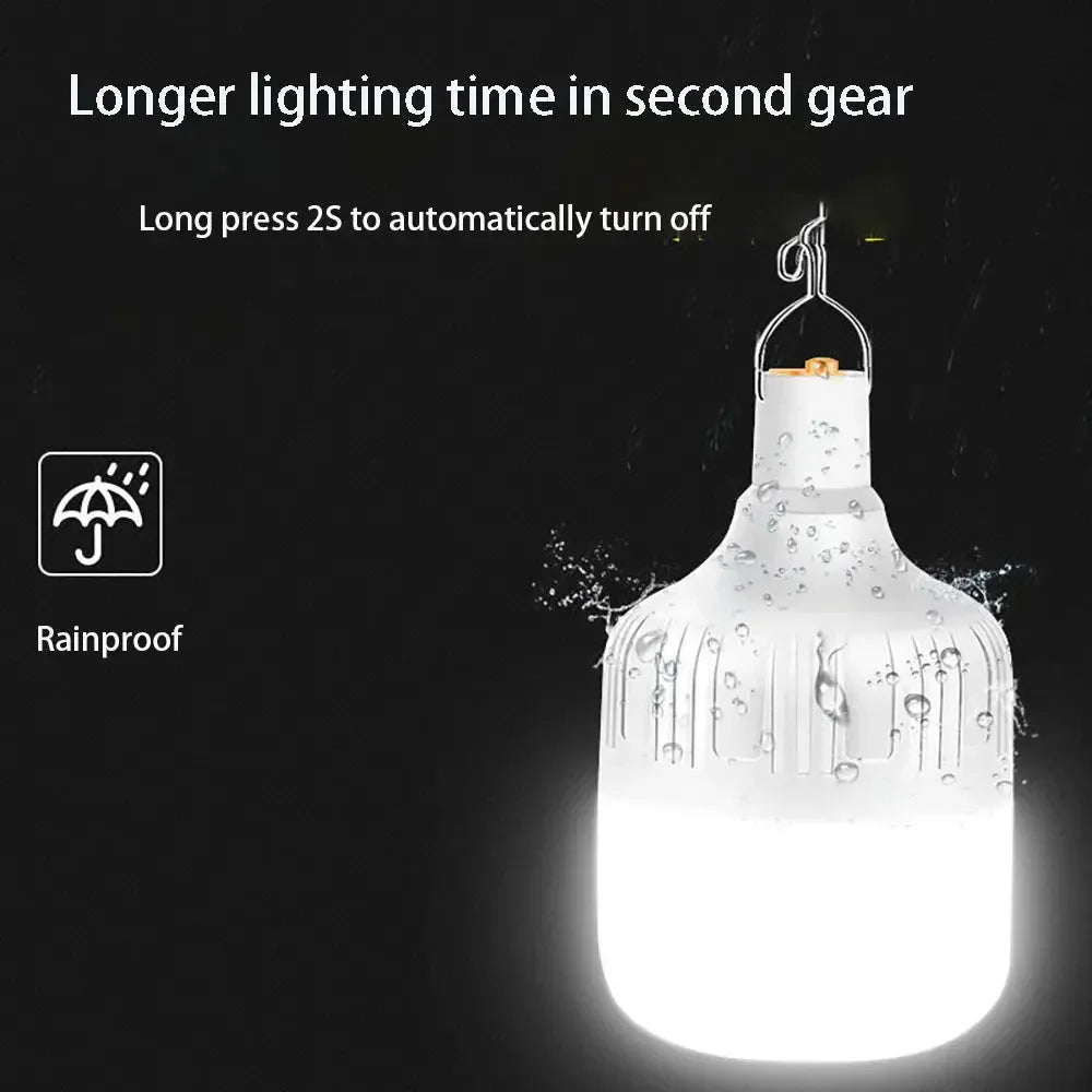 200W Hochleistungs-LED Campinglicht – Wiederaufladbare Tragbare Laterne mit Haken, Ideal für Outdoor-Notfälle, BBQ und Zeltbeleuchtung