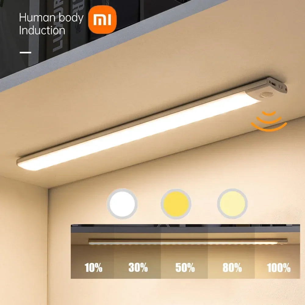 Xiaomi Motion Sensor Nachtlicht - Kabellose LED-Wandlampe mit USB-Aufladung und 3 Farben Dimmbar, Ideal zur Dekoration von Schlafzimmer und Schran