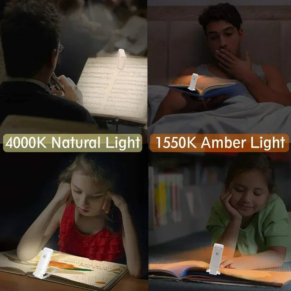 Augenschonende LED Leseleuchte mit USB-Aufladung – Kompakte Clip-Lampe für Lesen, Nachtlicht und Schreibtischbeleuchtung