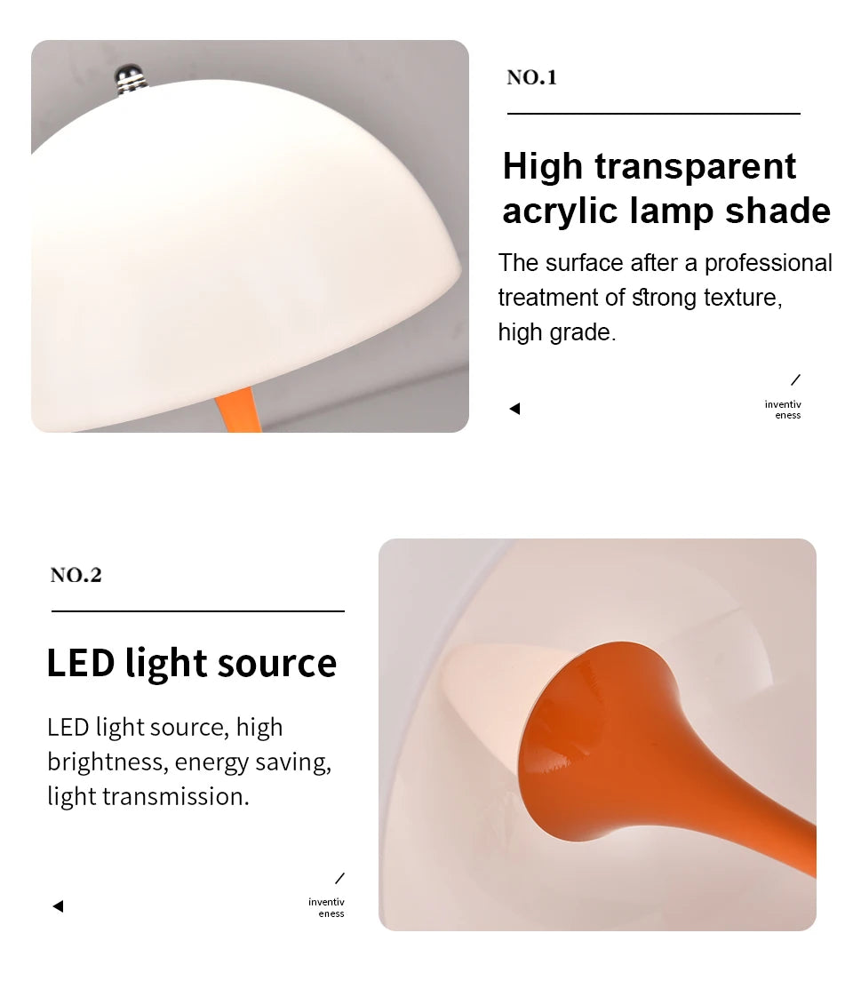 Kompakte LED Pilz-Tischlampe mit USB-Aufladung – Dimmbare Blumenknospen-Leuchte für Schlafzimmer, Tragbare Nachttischlampe für Gemütliche Atmosphäre