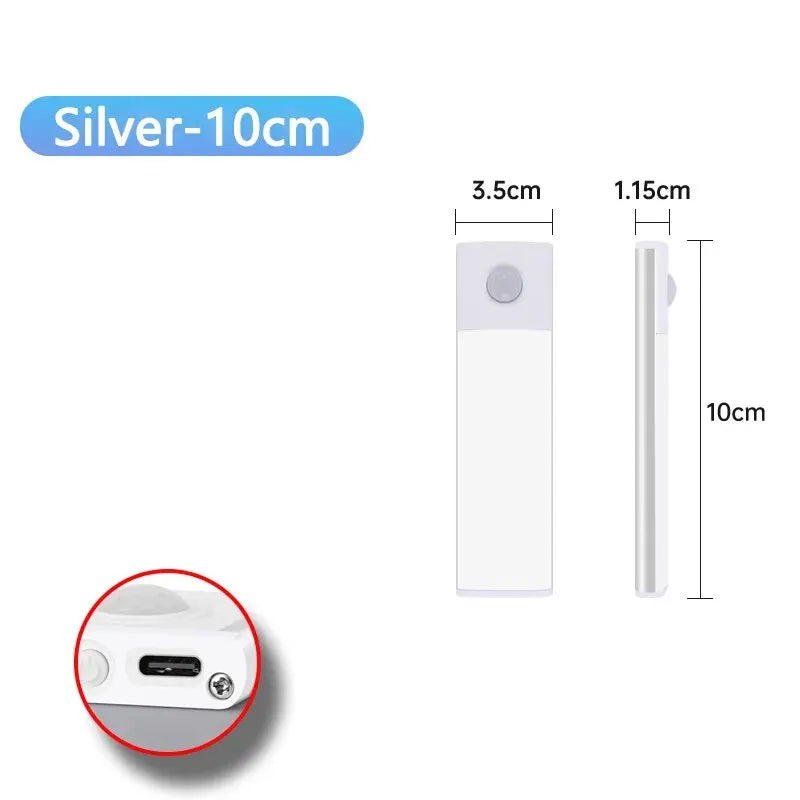 LED Schranklicht mit Bewegungsmelder – USB Type-C wiederaufladbar, Auto-On/Off, Verschiedene Längen für Küche & Kleiderschrank
