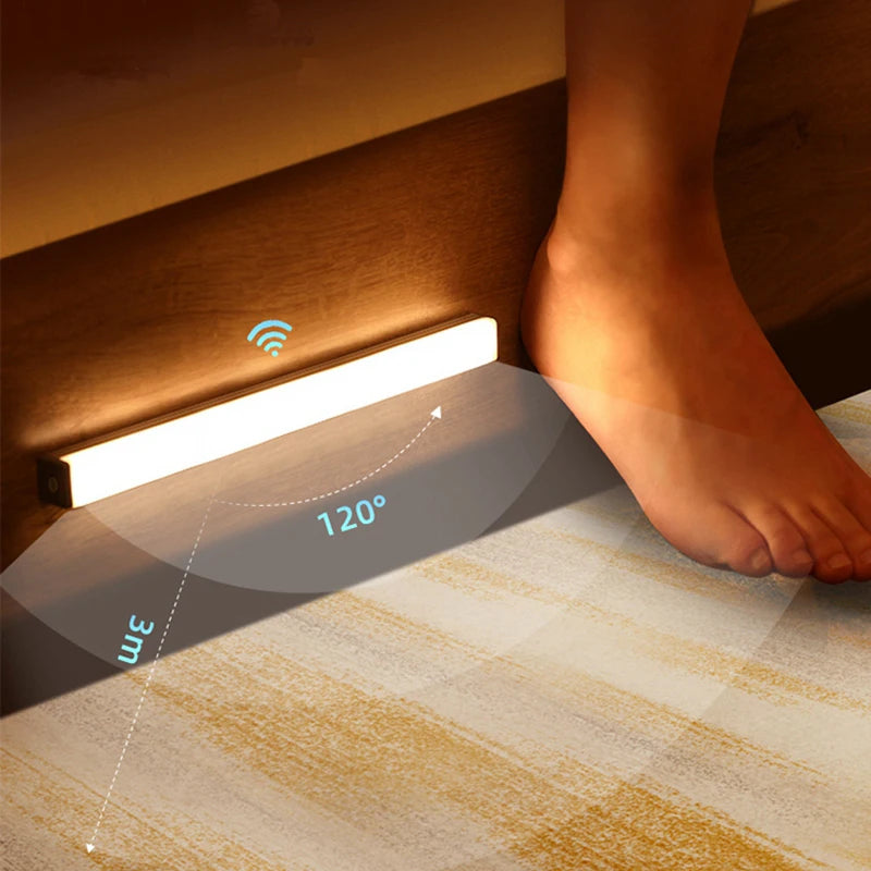 Typ-C Wiederaufladbares LED Nachtlichtleiste - Kabellose Lampe mit Bewegungssensor für Schrank, Treppe und Küche, hochwertig hergstellt
