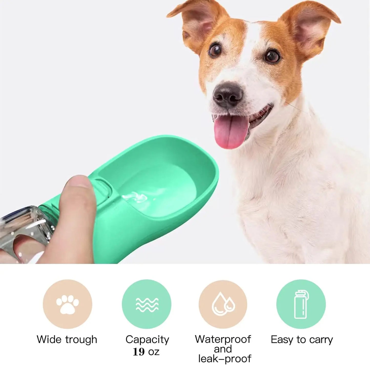 Tragbare Wasserflasche für Hunde und Katzen – Auslaufsichere Trinkflasche und Napf für Unterwegs, Ideal für Spaziergänge und Outdoor-Aktivitäten