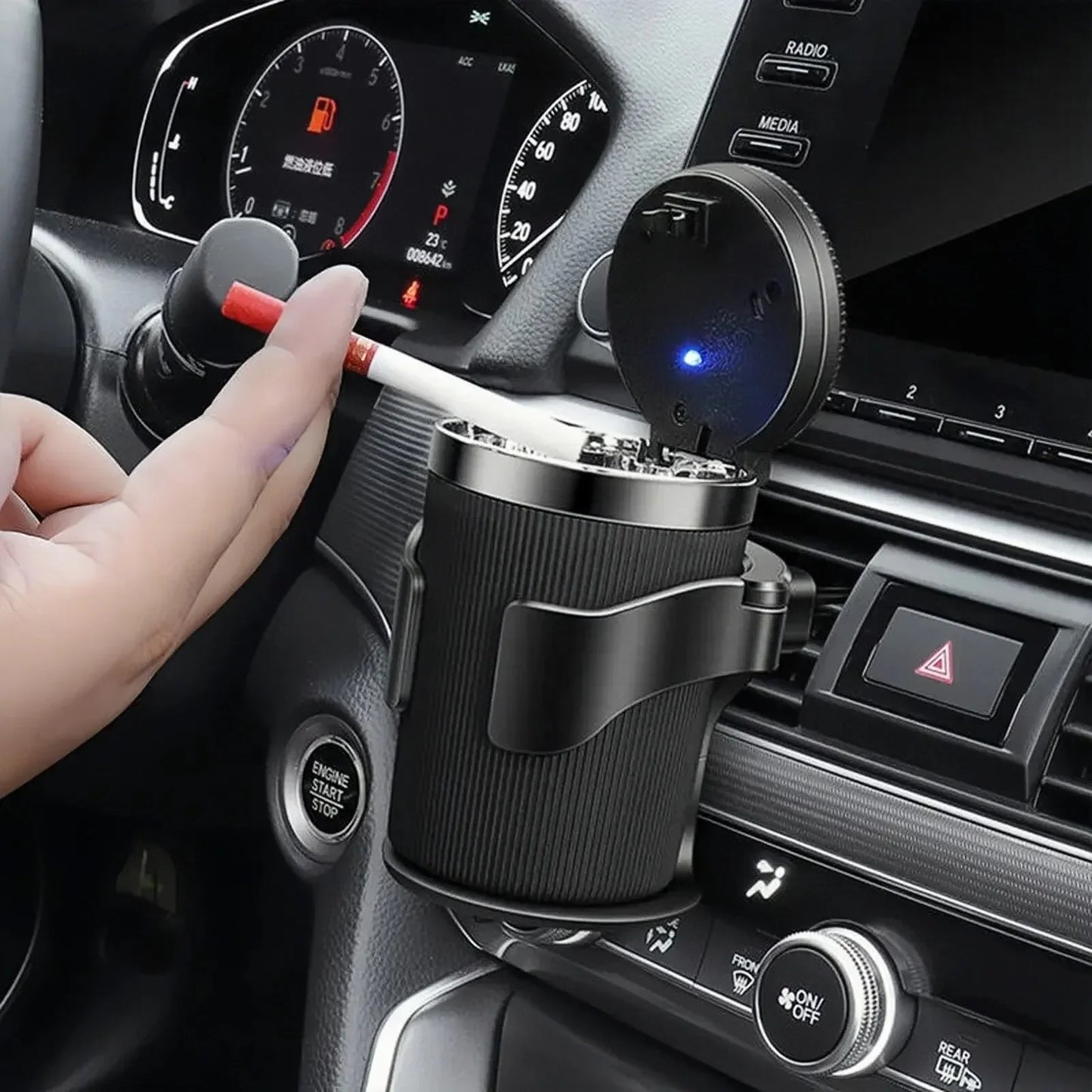 Auto-Lüftungsschlitz-Getränkehalter – Multifunktionaler Flaschen- und Becherhalter mit integriertem Aschenbecher für Wasserflaschen und Kaffeetassen