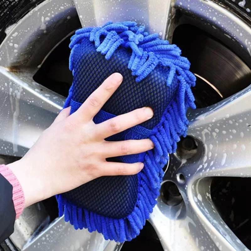 1 Stück Mikrofaserschwamm für Autos – Reinigungs- und Pflege-Set mit Tuch, Bürsten und Handschuh für Detailarbeit