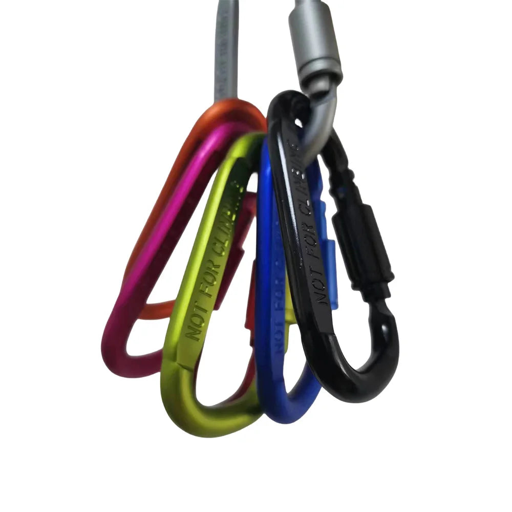 4 Stk. Aluminium Karabinerhaken für Rucksäcke, Outdoor Camping, Wandern