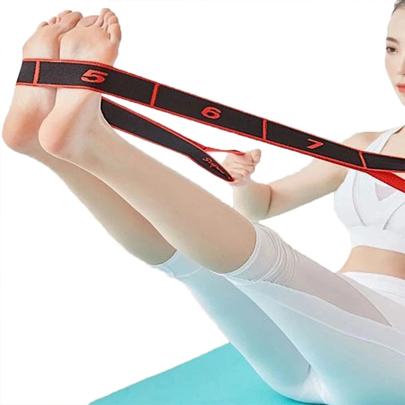 Hochelastisches Yoga-Stretchband mit mehreren Segmenten – Ideal zur Unterstützung von Dehnübungen und zur Verbesserung der Flexibilität