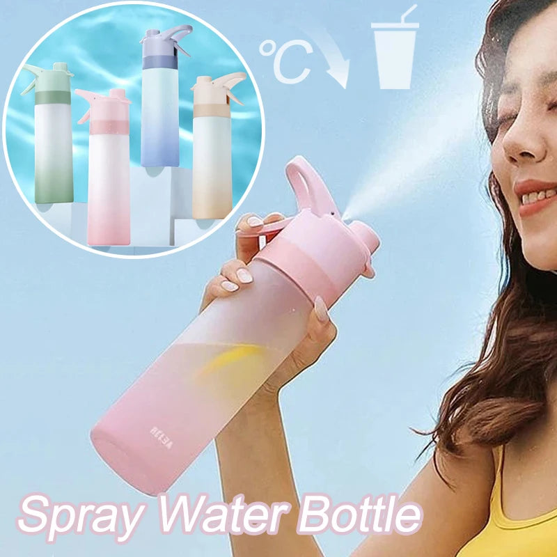 650ml Sprüh-Wasserflasche - Tragbare Outdoor-Sportflasche für Gym, Fitness, Trinken, Wandern und Radfahren, Trinkflasche mit Sprühfunktion