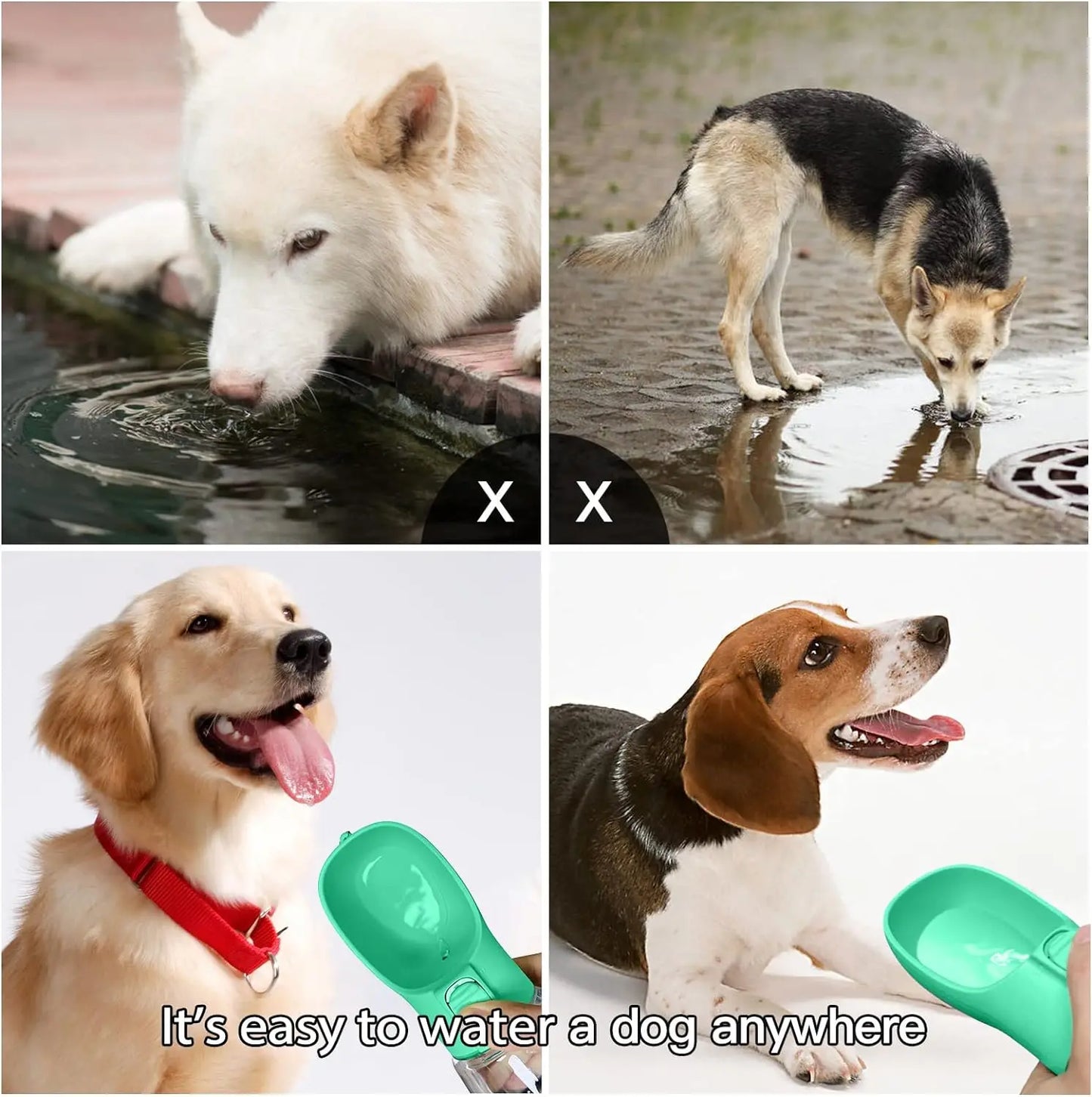 Tragbare Wasserflasche für Hunde und Katzen – Auslaufsichere Trinkflasche und Napf für Unterwegs, Ideal für Spaziergänge und Outdoor-Aktivitäten