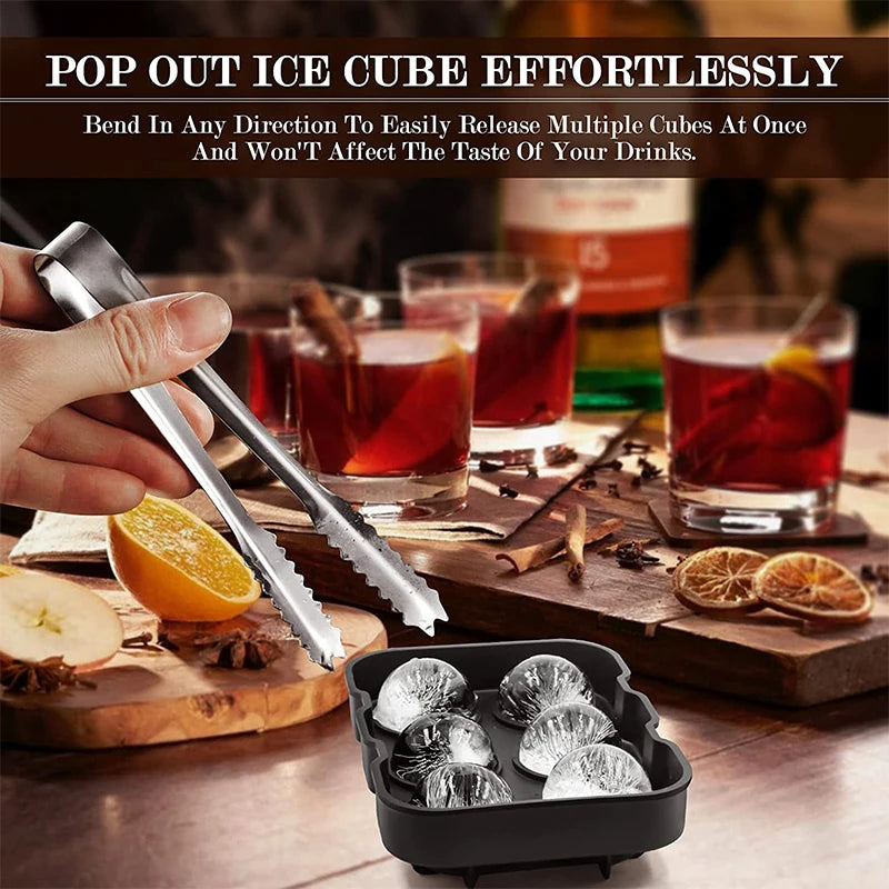 Extra Große Silikon-Eiswürfelschalen mit Deckel – Wiederverwendbare Eiswürfelformen für den Gefrierschrank, inklusive Formen für Whisky-Eiswürfel, Diamant-Eiswürfel und runde Kugeln,