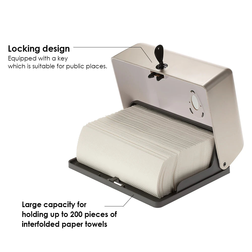 Wandmontierter Papiertuchspender - Eleganter Tissue-Halter für Küche und Bad, geeignet für Multifold-Tüche, Moderner Papiertuchspender